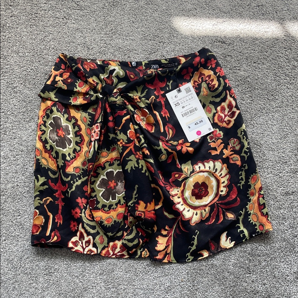 Zara Floral Wrap Skirt